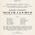 Jeremiáš Jaroslav: kantáta Mistr Jan Hus, program koncertu, 1920; SOkA.