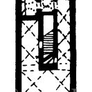 Měšťanský dům: příklad půdorysu síňového typu měšťanského domu, náměstí Přemysla Otakara II. č. 21; podle Líbal – Muk 1969.