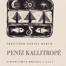 Merth František Daniel: obálka knihy veršů Peníz Kallitropé, vydané v Jindřichově Hradci 1967; SOkA.