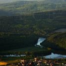 Natura 2000: letecký pohled na meandry řeky Vltavy a Hlubocké obory v květnu; foto Z. Hanč 2011.