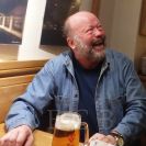 Sýbek Jaroslav: na svém místě u stolu štamgastů v Masných krámech; foto R. Gális.