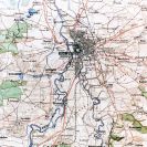 Urbanistický vývoj: České Budějovice a okolí, výřez z nástěnné mapy okresu České Budějovice 1895; SOkA.