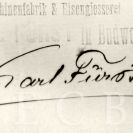 Würth Elektronik: vlastnoruční podpis Karla Fürsta (1856—1899); SOkA.