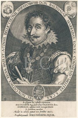de Marradas Baltasar: portrétní grafický list; SOkA (SOA Třeboň – Český Krumlov).