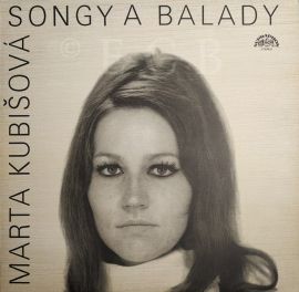 Kubišová Marta: obálka alba z roku 1990 Songy a balady; podle Songy a balady, Supraphon 1990.