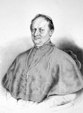 Lidmanský Adalbert (Vojtěch) Josef: litografie od Augusta Prinzhofera, 1842, reprodukce Peter Geymayer; zdroj: Wikimedia Commons, volné dílo.