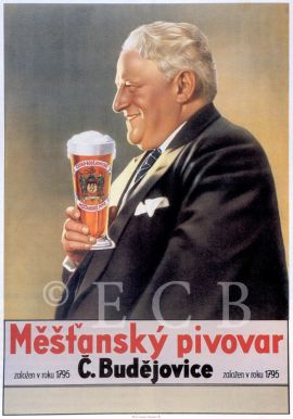 Měšťanský pivovar: reklamní plakát; podle Pletzer – Šeda 1995.