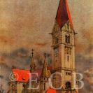 Kostel svatého Jana Nepomuckého: kolorovaná pohlednice, po 1915; sbírka J. Dvořáka.