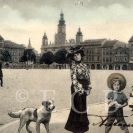 Pohlednice: náměstí Přemysla Otakara II. na pohlednici z přelomu 19. a 20. století; ze sbírek Jihočeského muzea v Českých Budějovicích.