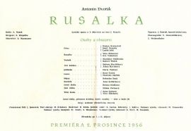 Křepelka Emil: program opery Rusalka uvedené 1956 za účasti dirigenta E. Křepelky;  archiv JD.