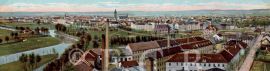 Vltava: panorama města s řekou Vltavou od jihozápadu na pohlednici z počátku 20. století; sbírka J. Dvořáka.